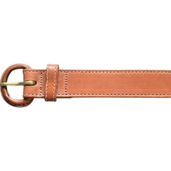 Saks Fifth Avenue tan brown English saddle leather belt L - Picture 3 of 7